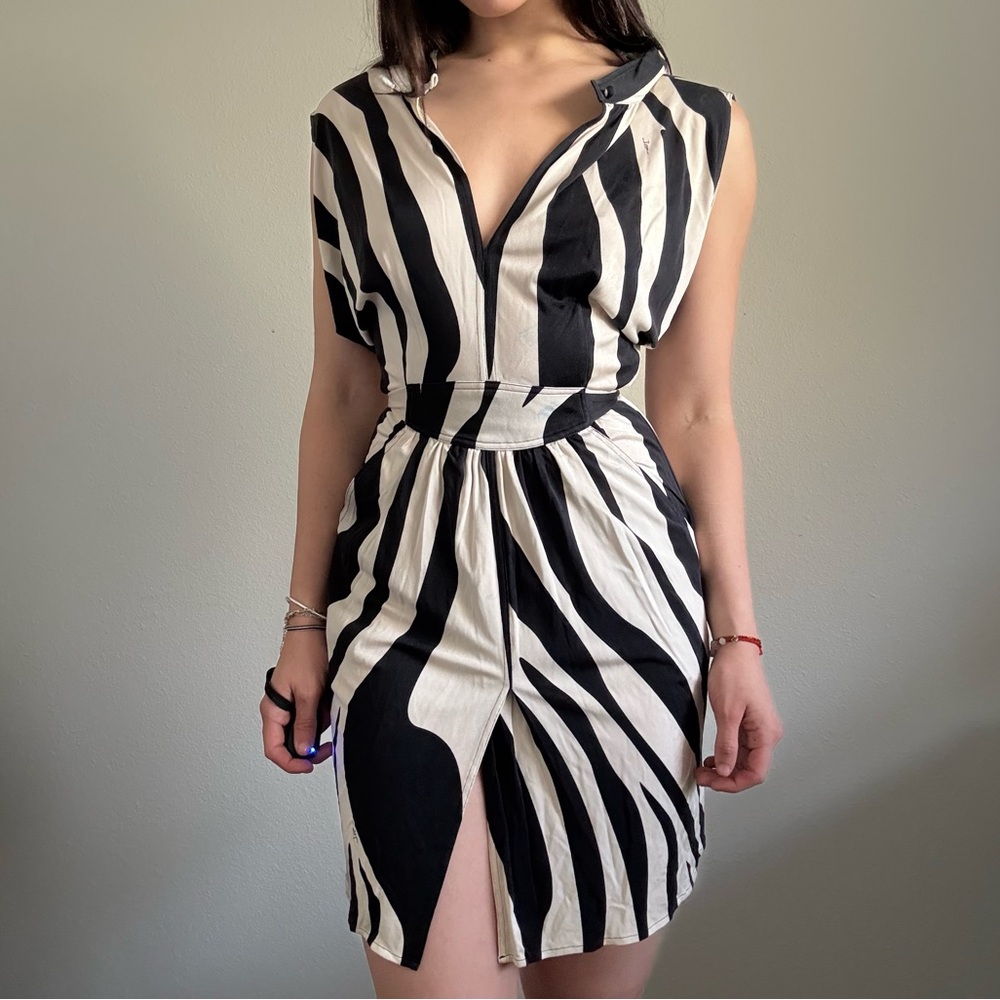 Issa London Striped Silk Dress - Picture 3 of 16